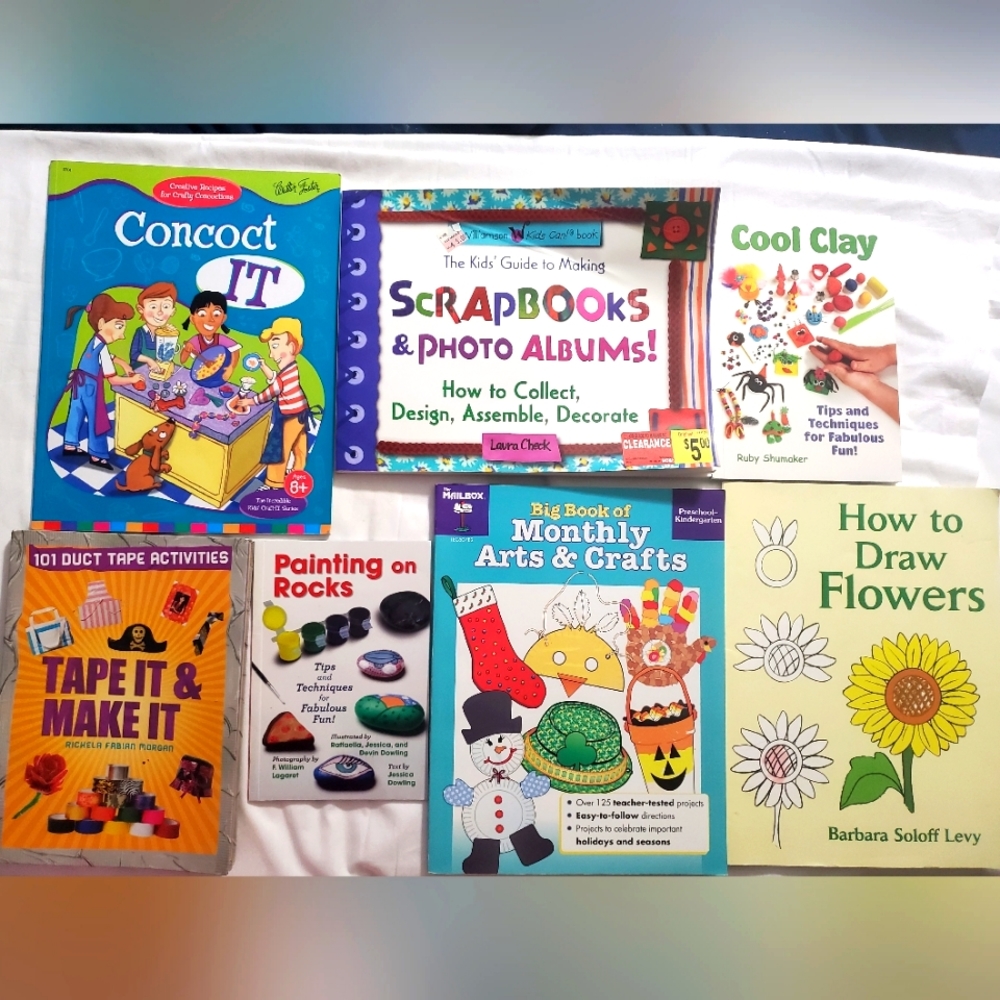 : Lot of 7 Rainy Day vacation summer holiday  Children's arts & crafts books